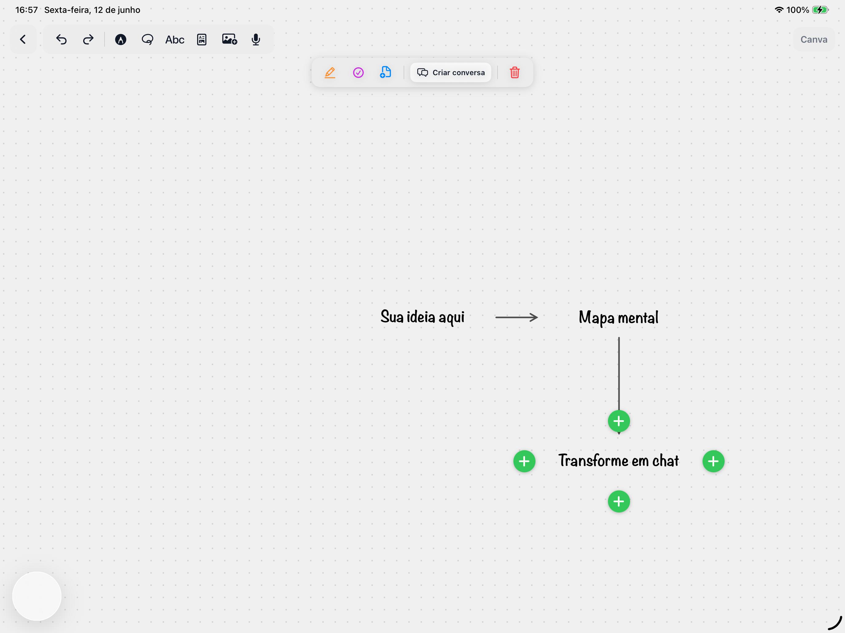 Canvas do ChatLP9 com mapa mental