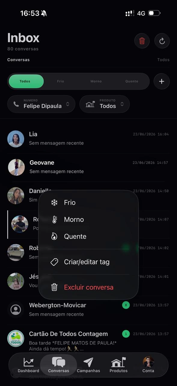Tags e filtros de conversas no Inbox