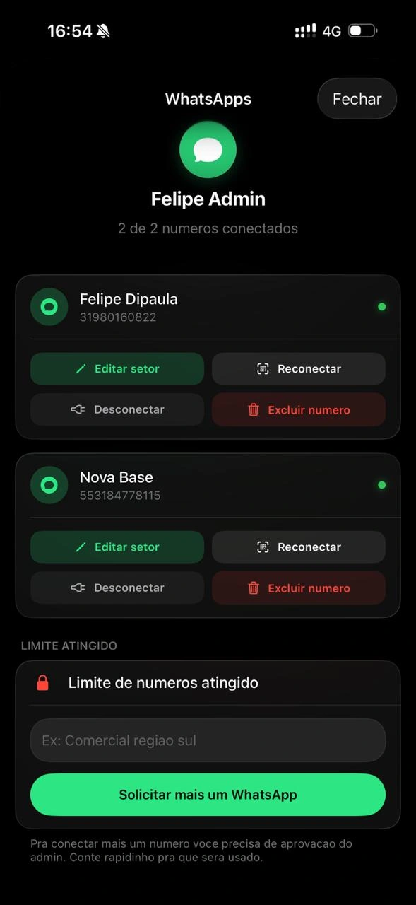 Tela de conexão de WhatsApp por QR Code