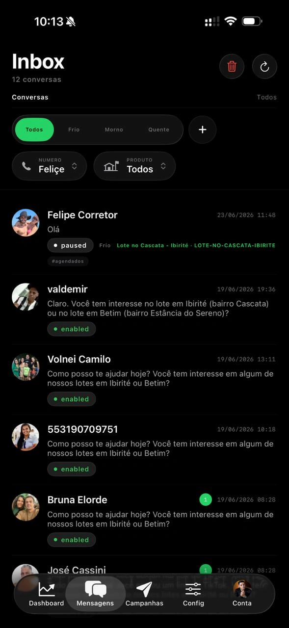 Inbox do app mAI Zap