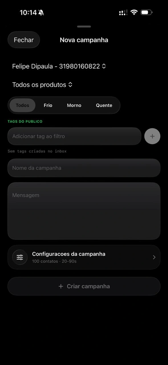 Configurações de Campanha no mAI Zap